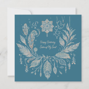 Completely Customizable Boho Floral Wreath Card
