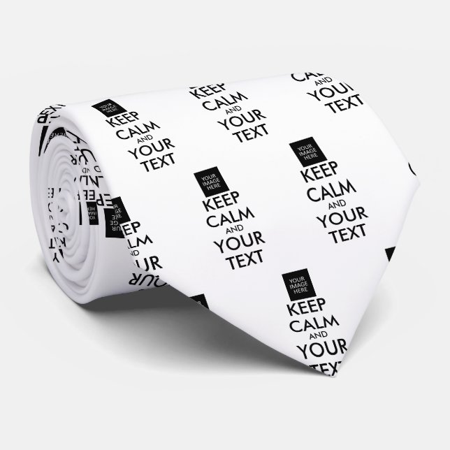 Completely Personalised KEEP CALM and YOUR TEXT Tie (Rolled)