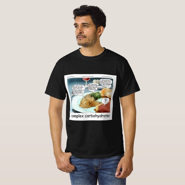 Complex Carbohydrates Philosophy Foodie Comic  T-Shirt (Front Full)