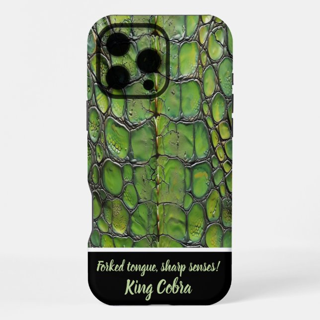 Complex green snakeskin patterns iPhone case (Back)