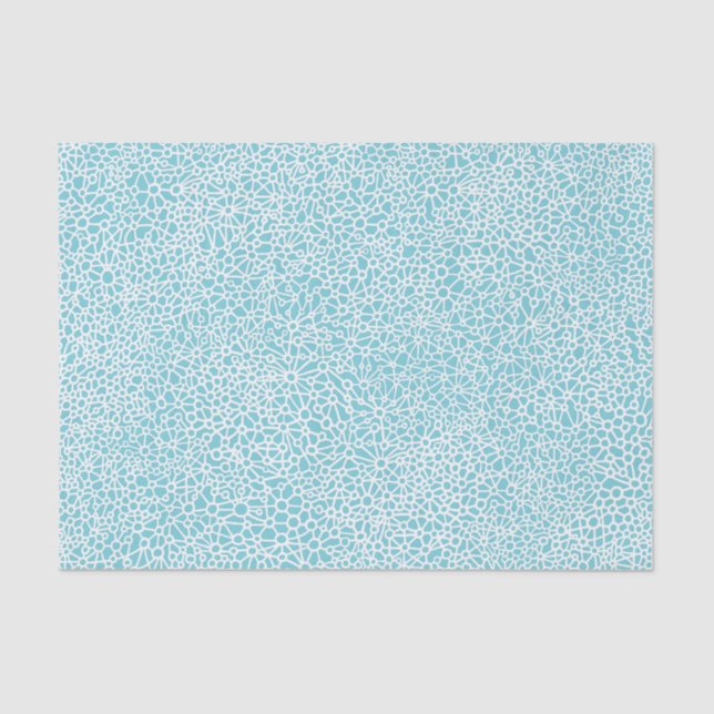Complex Network - White on Robin Egg White Tissue Paper (Front)