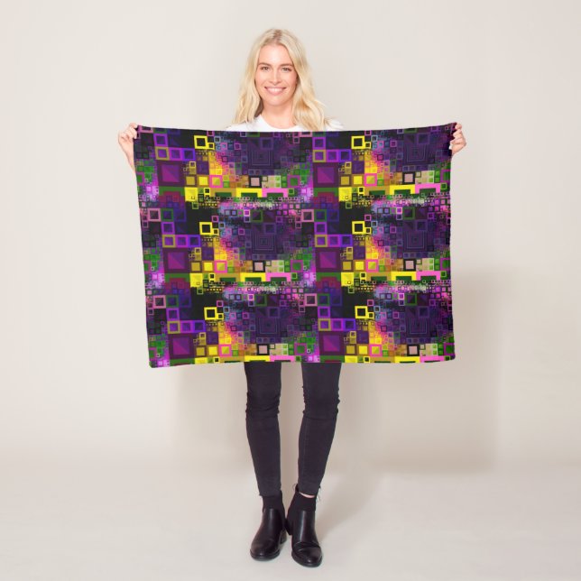 Complex Ornate Pattern Art With Dark Tones Fleece  Blanket (In Situ)