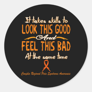complex regional pain syndrome awareness 3 classic round sticker