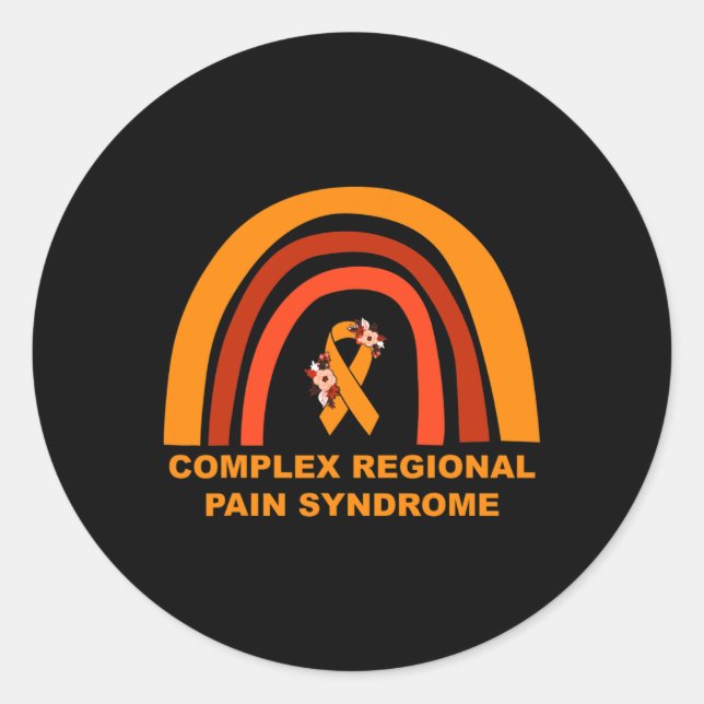 Complex Regional Pain Syndrome Awareness CRPS Oran Classic Round Sticker (Front)