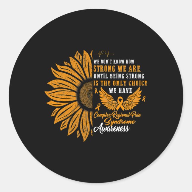 Complex Regional Pain Syndrome Awareness Strong CR Classic Round Sticker (Front)