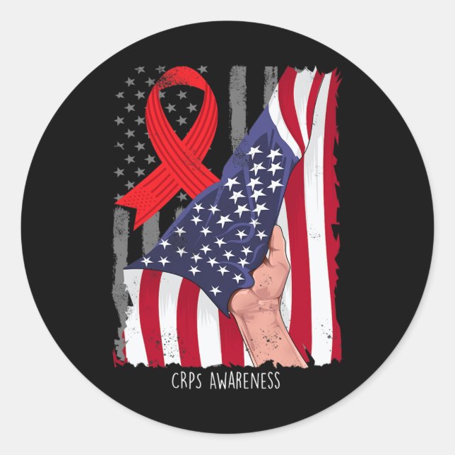 Complex Regional Pain Syndrome CRPS Awareness Amer Classic Round Sticker (Front)