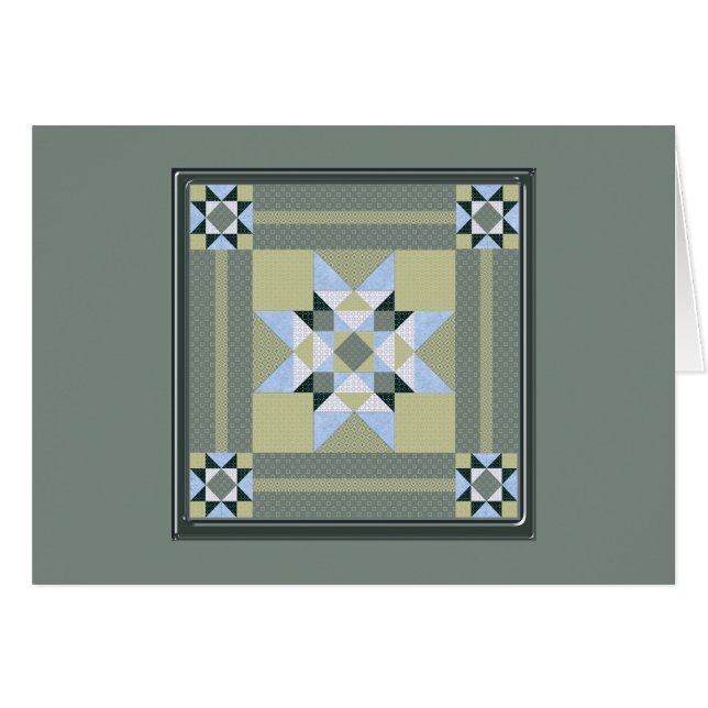Complex Star Patch in Green & Blue (Front Horizontal)