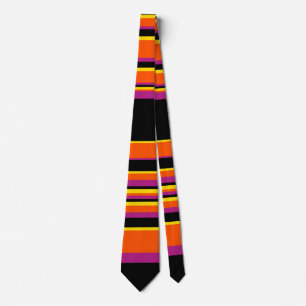 Complex Stripes - Black, Pink, Orange and Yellow Tie