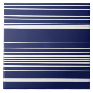 Complex Stripes - Blue Ceramic Tile