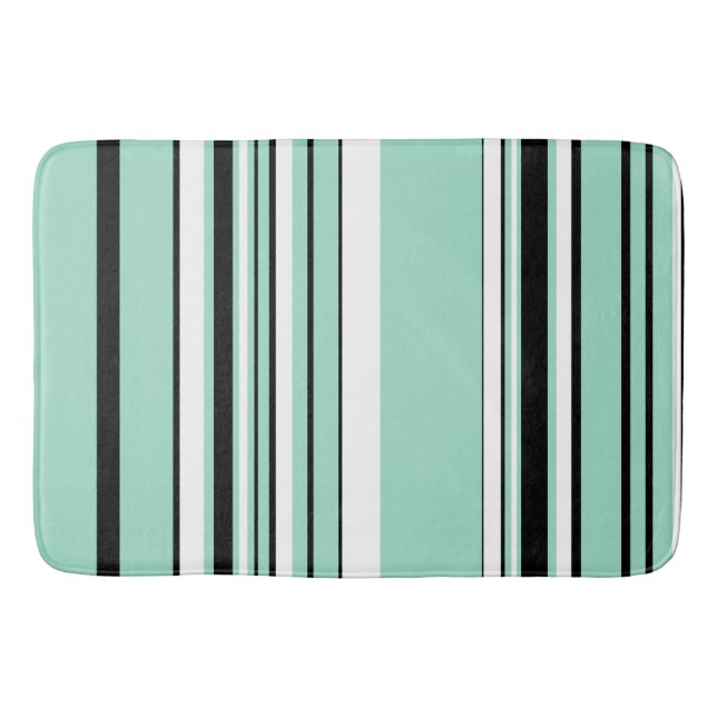 Complex Stripes - Green (Mint) Bath Mat (Front)