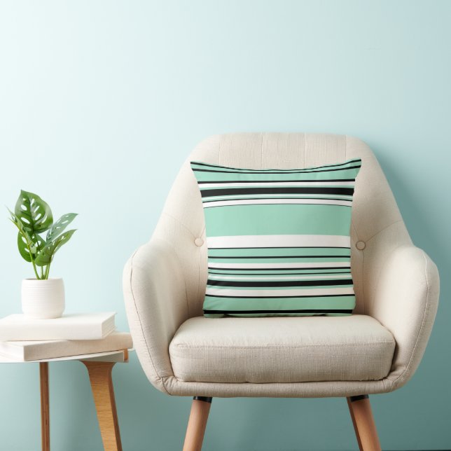Complex Stripes - Green (Mint) Cushion (Chair)