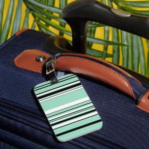 Complex Stripes - Green (Mint) Luggage Tag