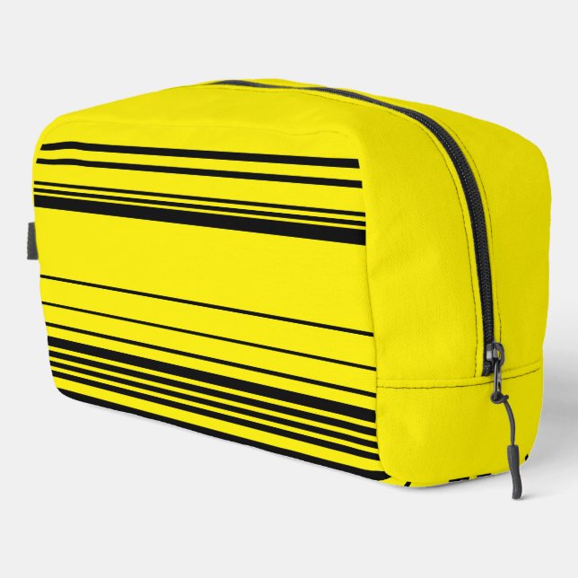 Complex Stripes in Black and Yellow Dopp Kit (Right Corner)
