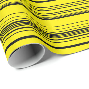 Complex Stripes in Black and Yellow Wrapping Paper