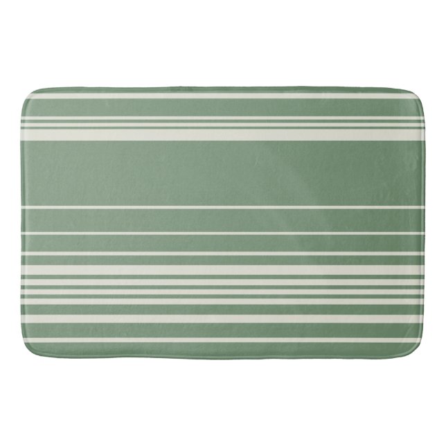Complex Stripes in Green Bath Mat (Front)