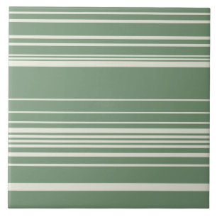 Complex Stripes in Green Ceramic Tile