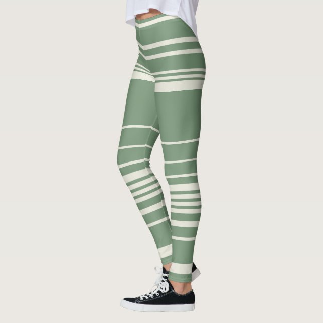 Complex Stripes in Green Leggings (Left)