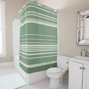 Complex Stripes in Green Shower Curtain