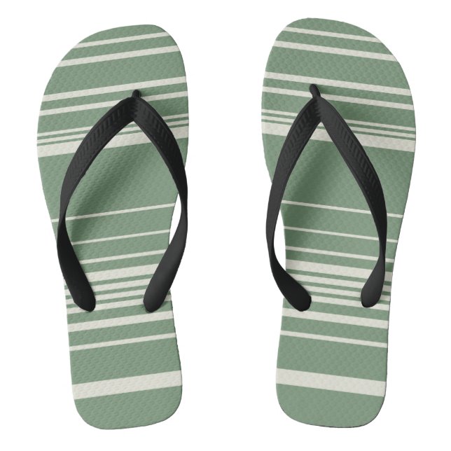 Complex Stripes in Green Thongs (Footbed)