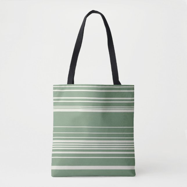 Complex Stripes in Green Tote Bag (Front)