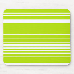 Complex Stripes in Lime Green and White  Mouse Pad