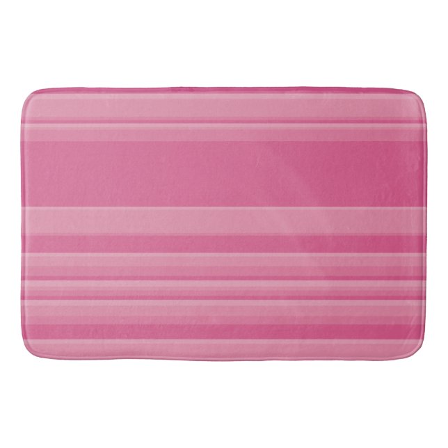 Complex Stripes in Pink Bath Mat (Front)