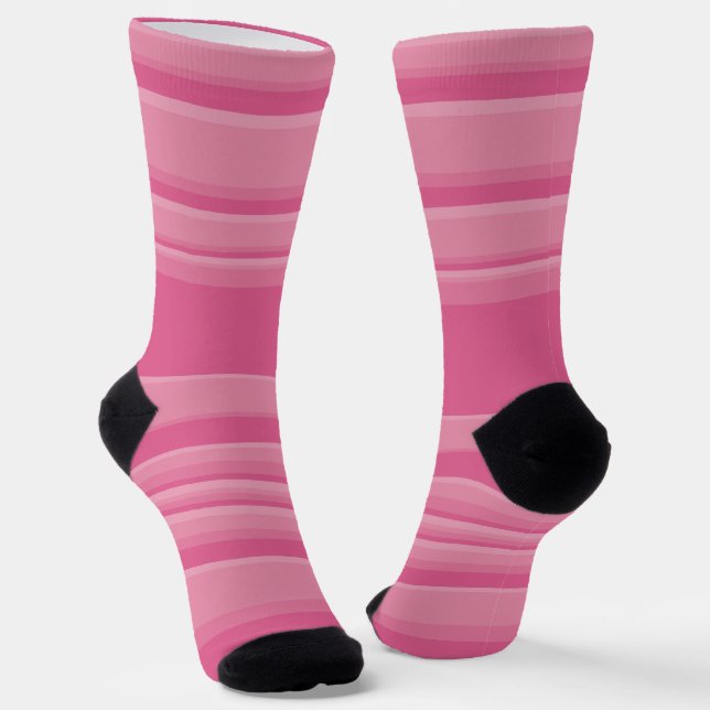 Complex Stripes in Pink Socks (Angled)