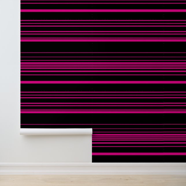 Complex Stripes - Magenta and Black Wallpaper (Application)