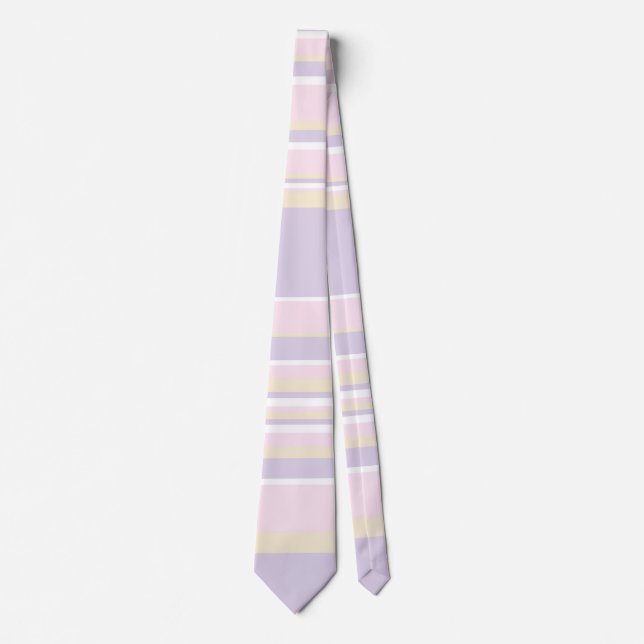 Complex Stripes - Pastel Pink, Yellow and Purple Tie (Front)