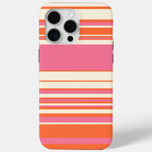 Complex Stripes - Pink, Orange and Cream iPhone 15 Pro Max Case