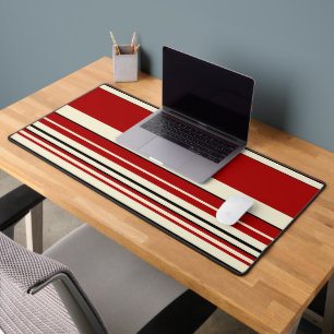 Complex Stripes - Red & Cream Desk Mat