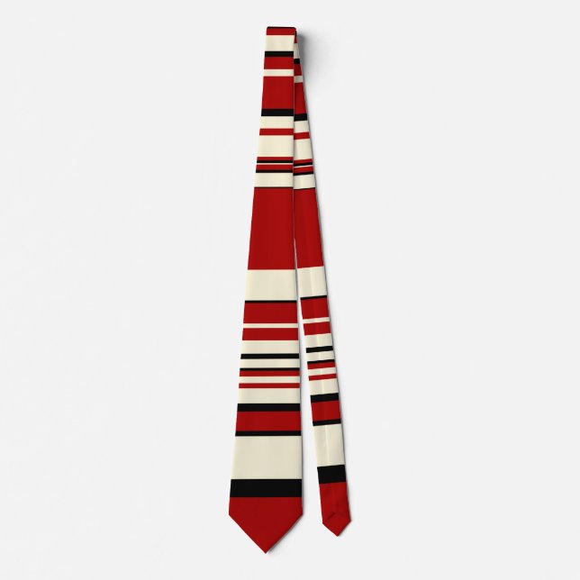 Complex Stripes - Red & Cream Tie (Front)