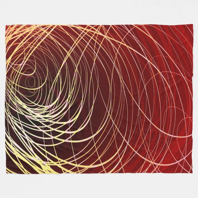 Complex Swirl Golden Red - Fleece Blanket (Front (Horizontal))