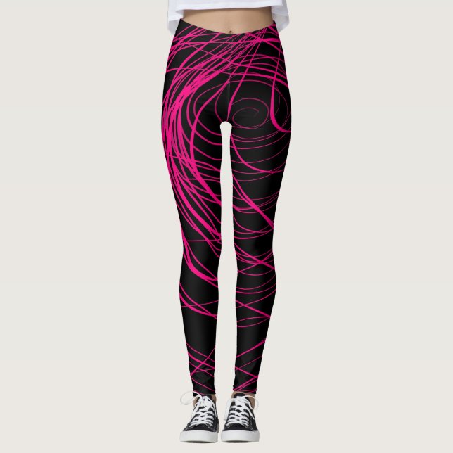 Complex Swirling Pink - Leggings (Front)
