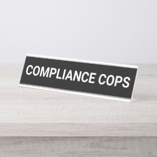 Compliance Cops Funny Office Auditor  Desk Name Plate