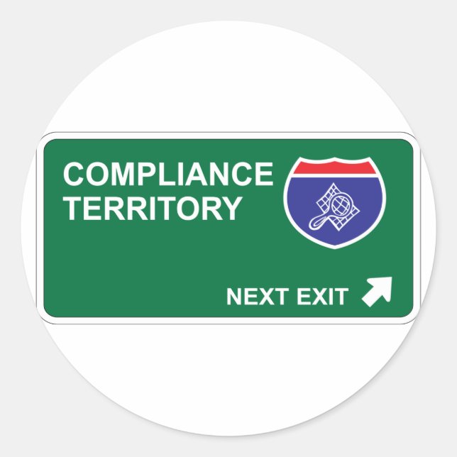 Compliance Next Exit Classic Round Sticker (Front)