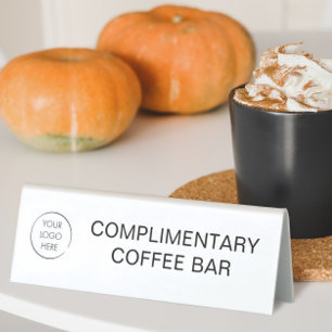 Complimentary Coffee Bar Logo Branded Sign,
