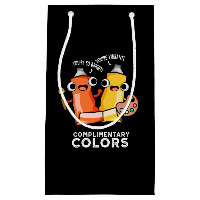 Complimentary Colours Funny Paint Pun Dark BG Small Gift Bag (Front)