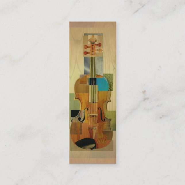 Composed Violin Bookmark Mini Business Card (Front)