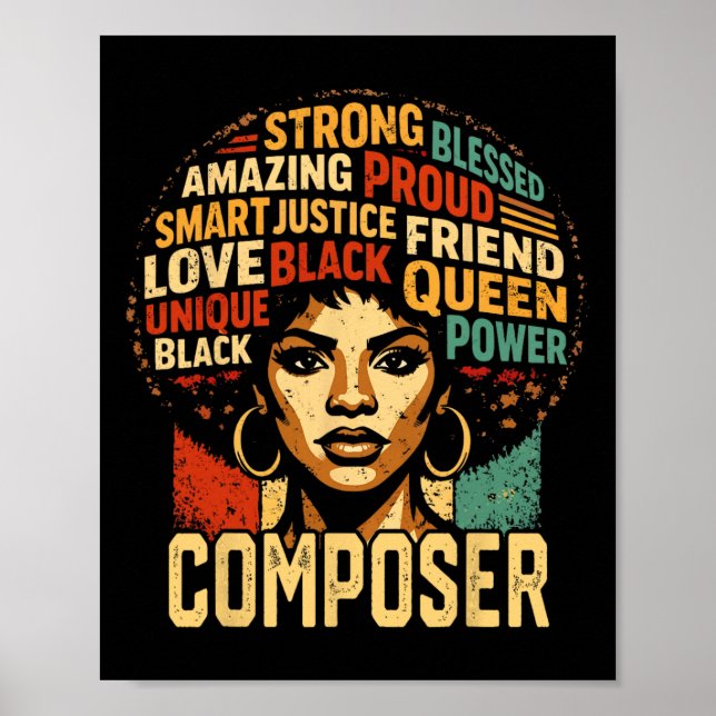 Composer Black History Month Powerful Black Pride  Poster (Front)