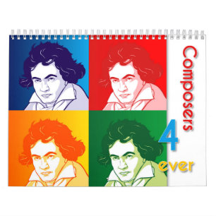 Composer Calendar in Cartoon Style