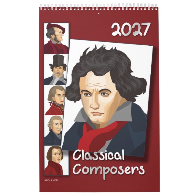 Composers Portraits, Modern Style, 2027 Calendar (Cover)