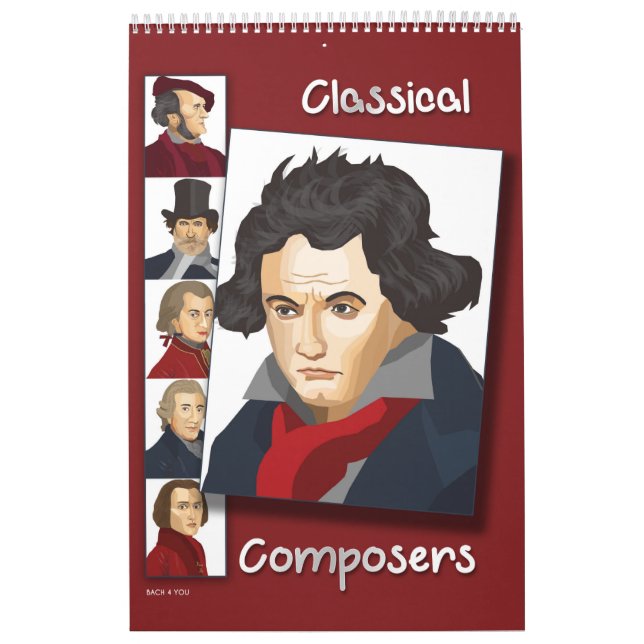 Composers Portraits, Modern Style Calendar (Cover)