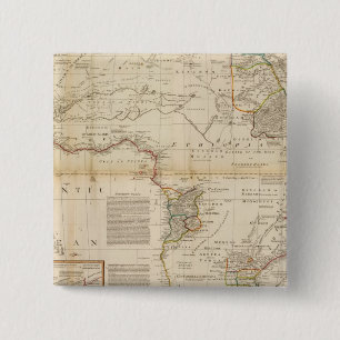 Composite Africa hand coloured map 15 Cm Square Badge