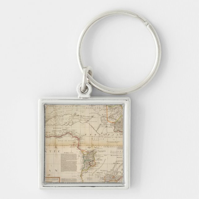 Composite Africa hand coloured map Key Ring (Front)