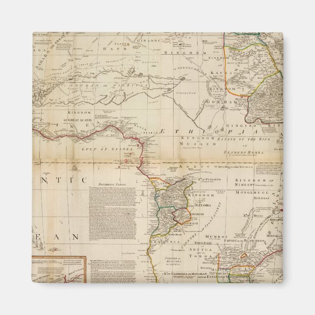 Composite Africa hand coloured map Magnet (Front)