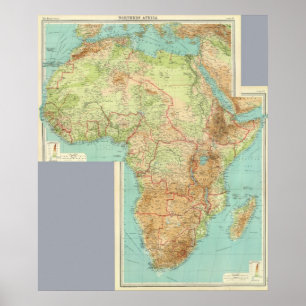 Composite Africa with shipping routes Poster
