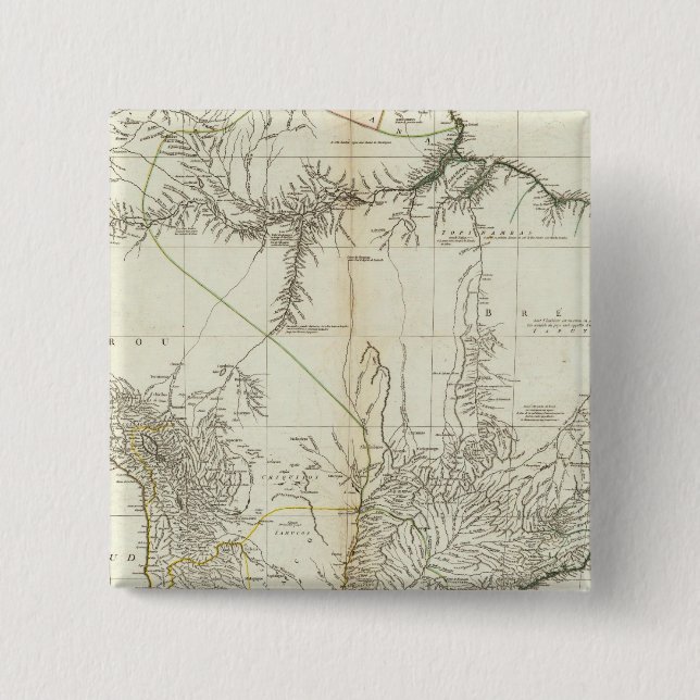 Composite American Engraved Map 15 Cm Square Badge (Front)