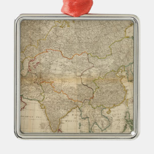 Composite Asia hand coloured map Metal Ornament