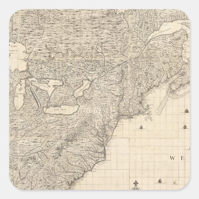 Composite British Empire in America Square Sticker (Front)